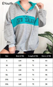 LUNOAKVO Women Laguna Beach Letter Embroidery Sweatshirt
