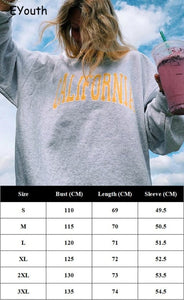 LUNOAKVO Women Laguna Beach Letter Embroidery Sweatshirt