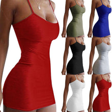 Load image into Gallery viewer, Women Slim-fit Solid Color Suspender Dress
