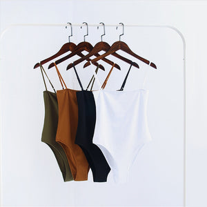 HIRIGIN Women Sleeveless Sling Basic Classic Crop Top