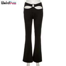 Load image into Gallery viewer, WEIRD PUSS Women Hollow Low Waist Skinny Elastic Pants