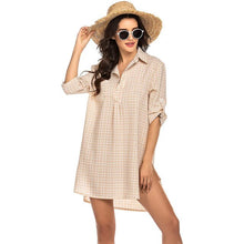Load image into Gallery viewer, Women Plaid Print T-shirt