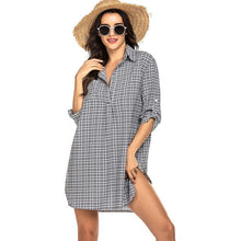 Load image into Gallery viewer, Women Plaid Print T-shirt