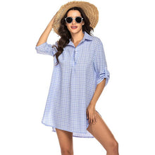 Load image into Gallery viewer, Women Plaid Print T-shirt