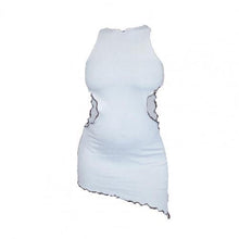 Load image into Gallery viewer, Women Sleeveless Hollow Out Knitted Ribbed Mini Dress