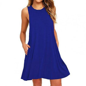 Women Sleeveless Round Neck Oversized Dress
