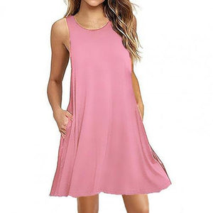 Women Sleeveless Round Neck Oversized Dress
