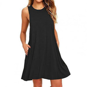 Women Sleeveless Round Neck Oversized Dress