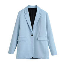 Load image into Gallery viewer, TANGADA Women Single Button Green Vintage Blazer Coat