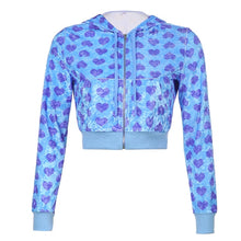 Load image into Gallery viewer, HEYOUNGIRL Women Velvet Heart Print Bomber Jacket And Pants