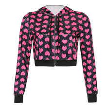 Load image into Gallery viewer, HEYOUNGIRL Women Velvet Heart Print Bomber Jacket And Pants