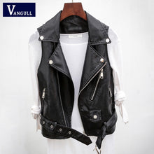 Load image into Gallery viewer, VANGULL Women PU Leather Motorcycle Vest