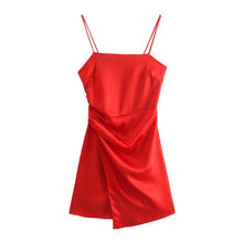 Load image into Gallery viewer, AACHOAE Women Red Spaghetti Strap Mini Dress