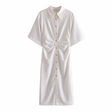 Load image into Gallery viewer, AACHOAE Women Button-Up Vintage Short Sleeve Long Dress