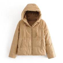 Load image into Gallery viewer, AACHOAE Women PU Faux Leather Padded Coat