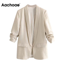 Load image into Gallery viewer, AACHOAE Women Notched Collar Casual Pockets Suit Blazer Coat