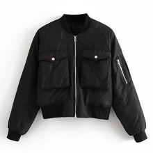 Load image into Gallery viewer, AACHOAE Women Padded Bomber Jacket