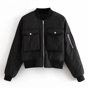 AACHOAE Women Padded Bomber Jacket