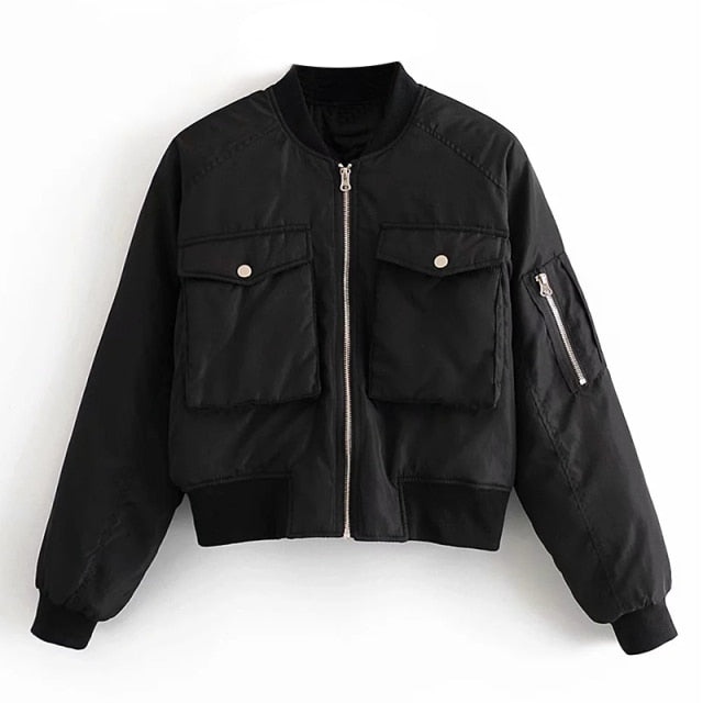AACHOAE Women Padded Bomber Jacket