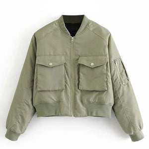 AACHOAE Women Padded Bomber Jacket