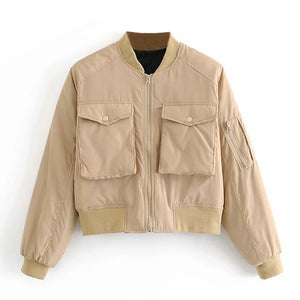 AACHOAE Women Padded Bomber Jacket