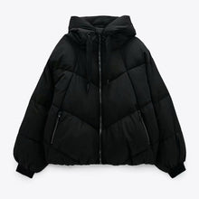 Load image into Gallery viewer, WIXRA Women Cotton Loose Pocket Zipper Casual Hooded Coat