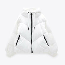 Load image into Gallery viewer, WIXRA Women Cotton Loose Pocket Zipper Casual Hooded Coat
