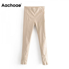 Load image into Gallery viewer, AACHOAE Women PU Faux Leather Stretch Pants