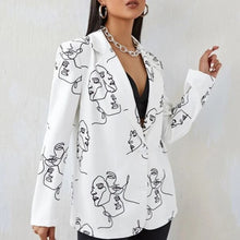 Load image into Gallery viewer, ELSVIOS Women Print Long Sleeves Suit Jacket