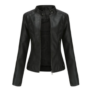 WIXRA Women Faux Leather Slim Fit Jacket