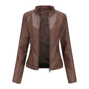 WIXRA Women Faux Leather Slim Fit Jacket