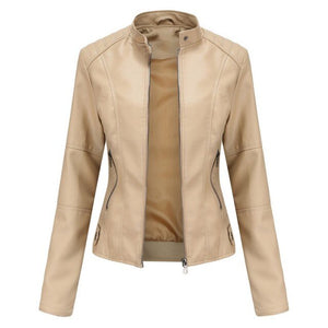 WIXRA Women Faux Leather Slim Fit Jacket