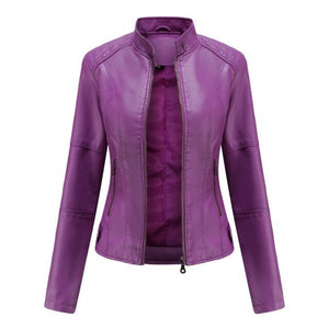 WIXRA Women Faux Leather Slim Fit Jacket