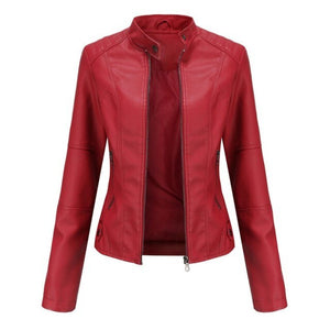WIXRA Women Faux Leather Slim Fit Jacket
