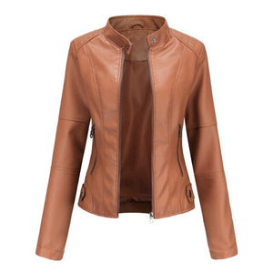 WIXRA Women Faux Leather Slim Fit Jacket