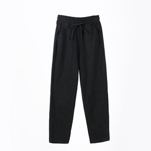 LUCKBN Women Casual Loose Ankle Pure Color Pants