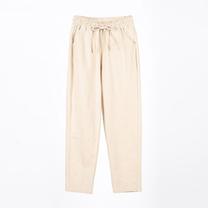 LUCKBN Women Casual Loose Ankle Pure Color Pants