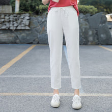 Load image into Gallery viewer, LUCKBN Women Casual Loose Ankle Pure Color Pants
