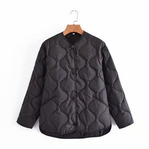 TANGADA Women Black Oversized Cotton Parka Jacket