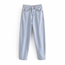 Load image into Gallery viewer, WIXRA Women Light Blue Pockets Loose Denim Jeans