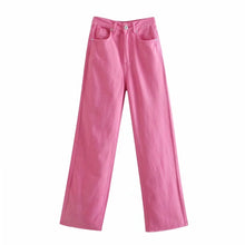 Load image into Gallery viewer, AACHOAE Women Wide Leg High Waist Cotton Long Denim Jeans