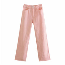 Load image into Gallery viewer, AACHOAE Women Wide Leg High Waist Cotton Long Denim Jeans