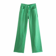 Load image into Gallery viewer, AACHOAE Women Wide Leg High Waist Cotton Long Denim Jeans