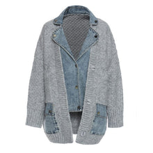 Load image into Gallery viewer, [EAM] Women Loose Fit Knitting Denim Stitch Jacket