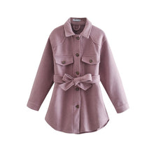 Load image into Gallery viewer, PUWD Woman Loose Sashes Woolen Coats