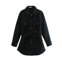 Load image into Gallery viewer, PUWD Woman Loose Sashes Woolen Coats