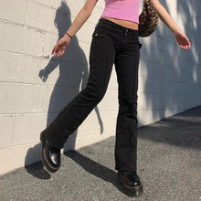 Load image into Gallery viewer, CUTE AND PSYCHO Women Straight Vintage Low Waisted Aesthetic Cargo Pants