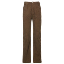 Load image into Gallery viewer, SWEETOWN Women Corduroy 90s Caramel Brown Low Waist Straight Pants