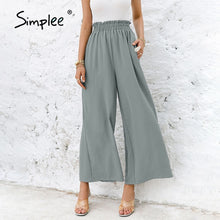 Load image into Gallery viewer, SIMPLEE Women High Waist Wide Leg Pants