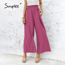 Load image into Gallery viewer, SIMPLEE Women High Waist Wide Leg Pants